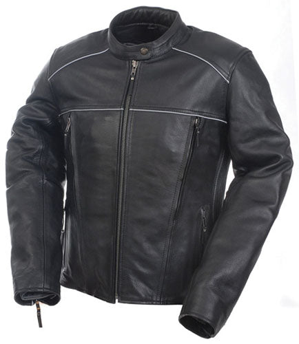 Mossi Womens Premium Leather Jacket Size 10 Black 408078