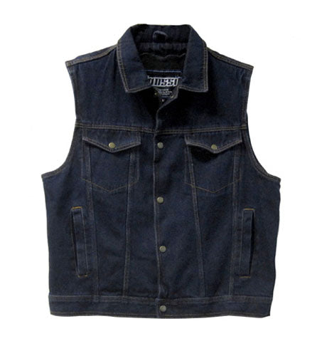 Mossi Mens Denim Vest Size 40 Navy Blue 408103