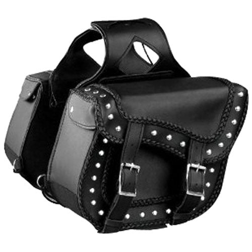 Mossi Zip Off 2 Piece Studded Saddlebag 12x9x6x17.5 Black 408215