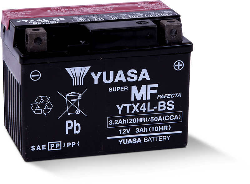 Yuasa YTX4L-BS Maintenance Free AGM 12 Volt Battery (Bottle Supplied) YUAM62X4B