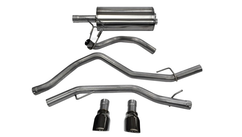 Corsa 09-14 Dodge Ram 1500 4.7L/5.7L V8 Quad/Crew Cab/Short Bed Black Dual Rear Exit Cat-Back Exhaus 14405BLK