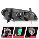 ANZO 2000-2004 Infiniti I30 Projector Headlights w/ Halo Chrome 121078