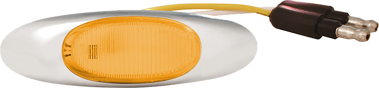 GROTE Micronova Oval Led Amber Clear Lens W/Chrome Bezel 47983