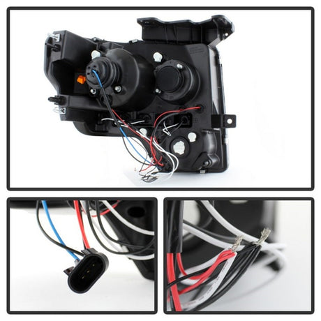 Spyder Ford F150 09-14 Projector Headlights Halogen Model- LED Halo LED Smke PRO-YD-FF15009-HL-SM 5010254