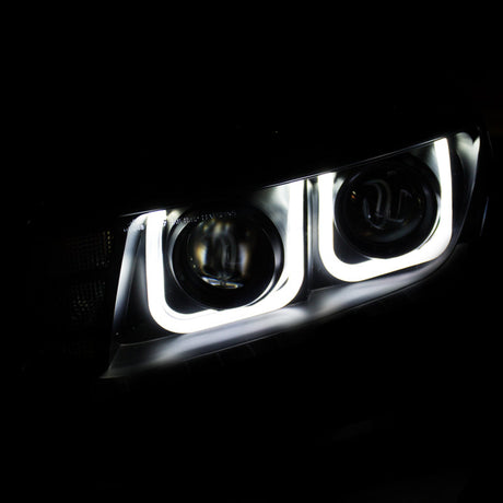 ANZO 2014-2015 Chevrolet Camaro Projector Headlights w/ U-Bar Black 121508