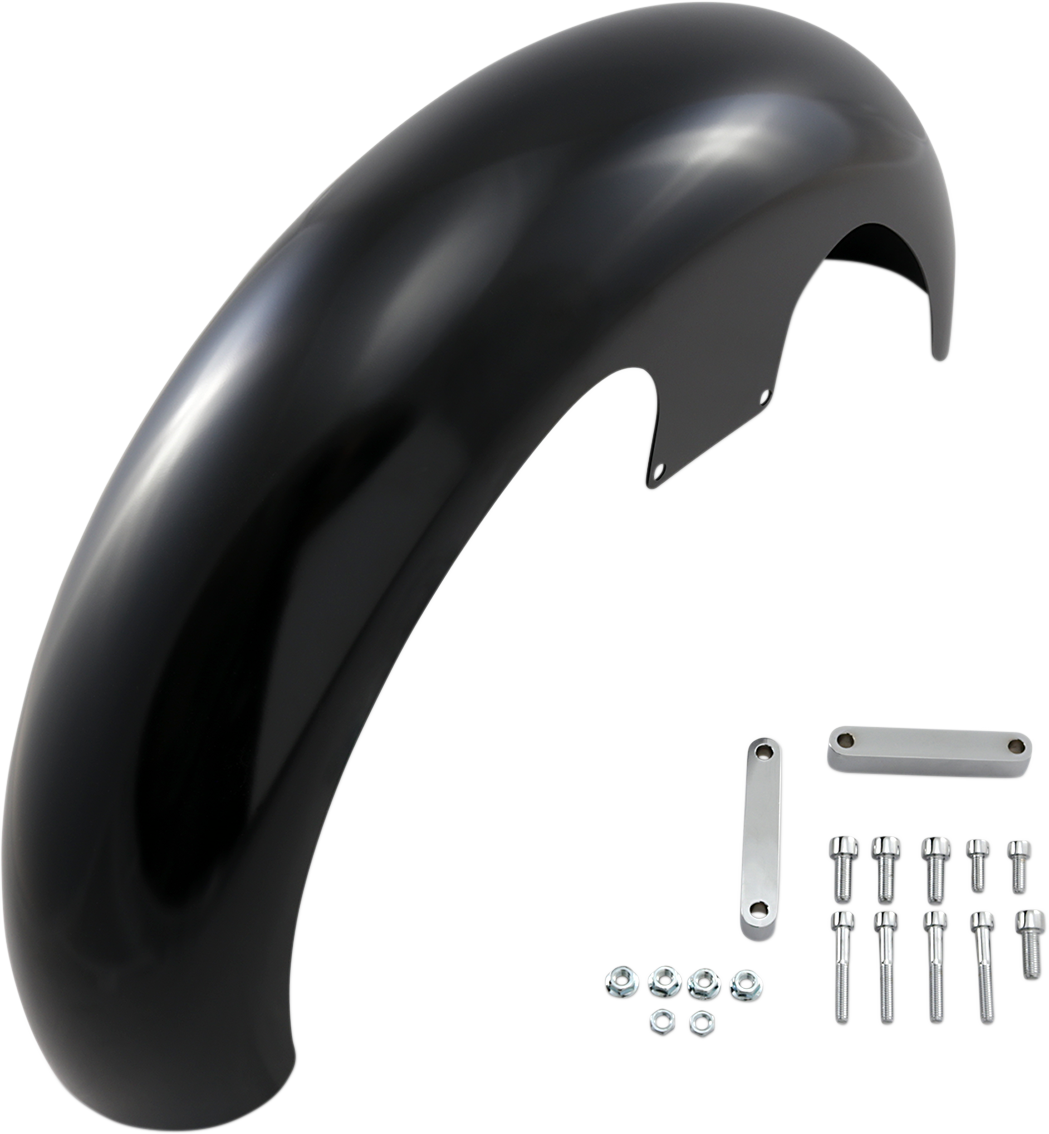 KLOCK WERKS Wrapper Front Fender - Black - Steel - 21" KWF-04-0469