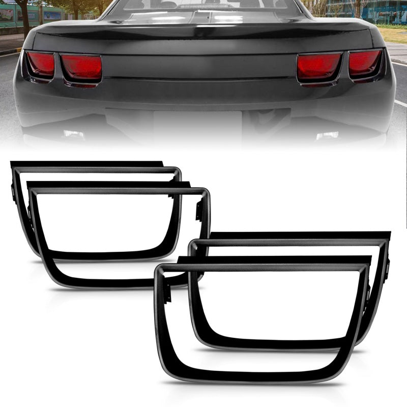 ANZO Taillight Bezels 2010-2013 Chevrolet Camaro Taillight Bezels - 4pc Flat Black 351001