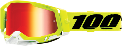 100% Racecraft 2 Goggles - Fluo Yellow - Red Mirror 50010-00004