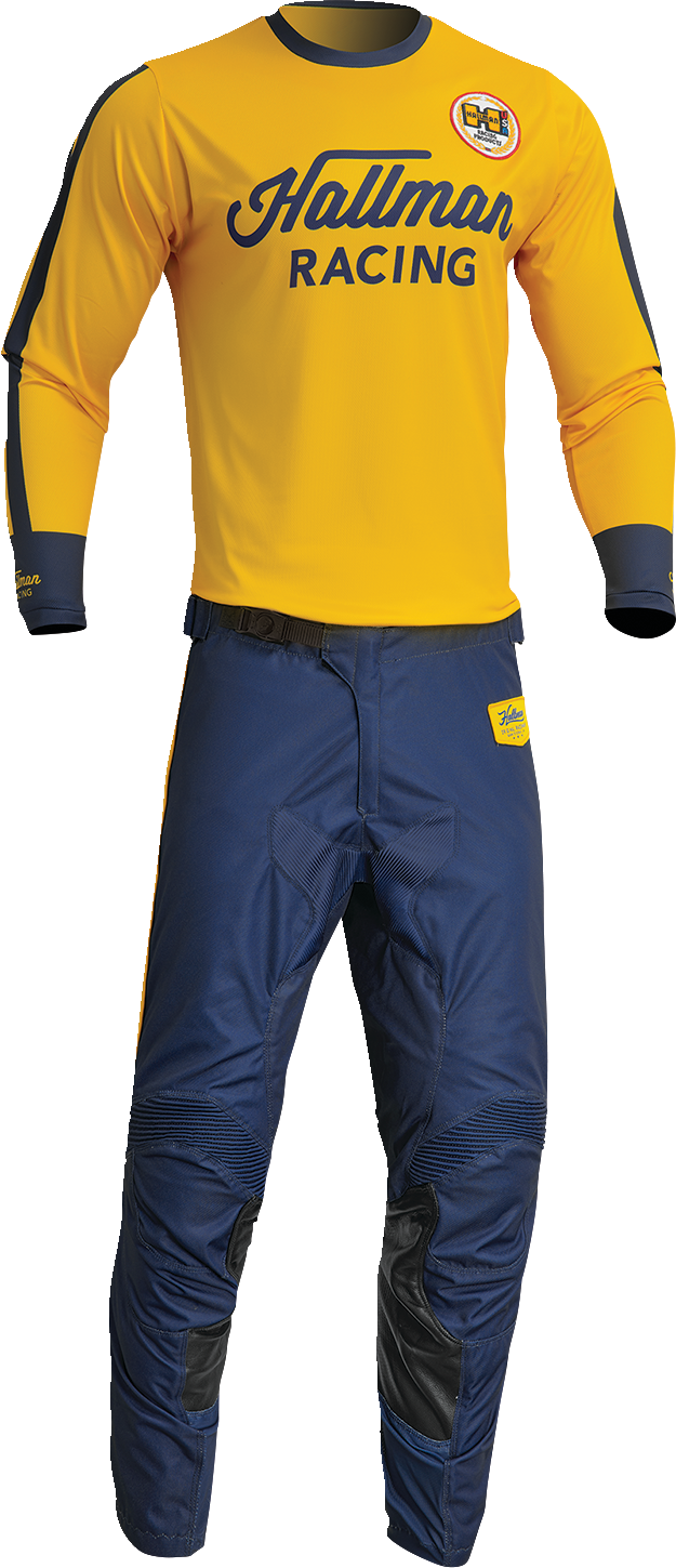 THOR Differ Roosted Jersey - Lemon/Navy - Large 2910-7123