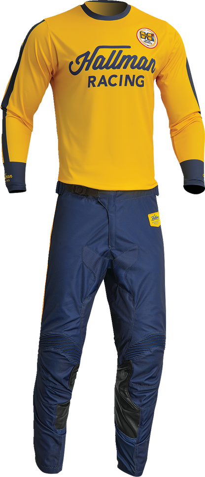 THOR Differ Roosted Jersey - Lemon/Navy - Large 2910-7123