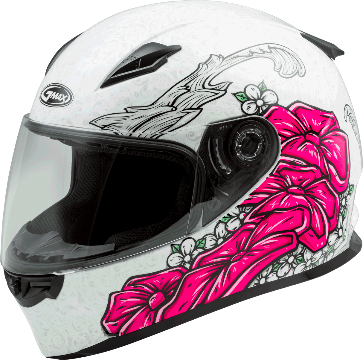 GMAX Ff-49 Full-Face Yarrow Helmet White/Pink Md G7495405