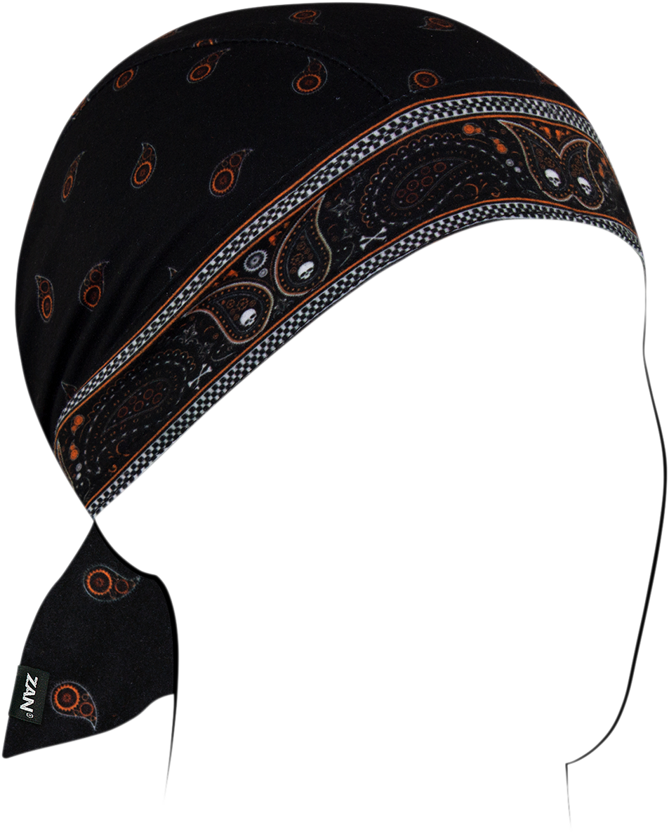 ZAN HEADGEAR Flydanna SportFlex - Black/Orange Classic Bandana ZL197