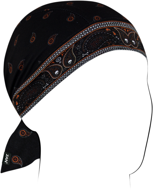 ZAN HEADGEAR Flydanna SportFlex - Black/Orange Classic Bandana ZL197