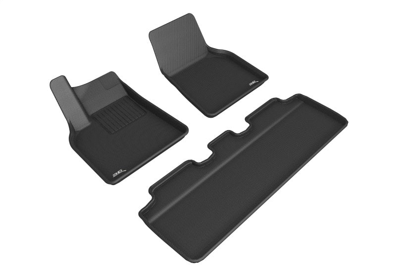 3D MAXpider 21-22 Tesla Model Y 1st & 2nd Row Floormats - Black L1TL02701509