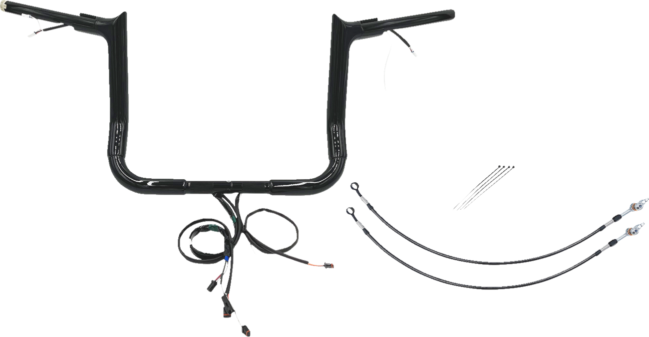 FAT BAGGERS INC. Handlebar Kit - Pointed Top - 12" - Black 802212-B