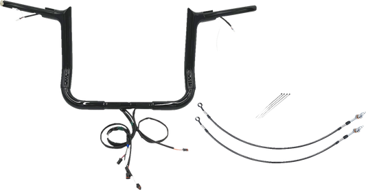 FAT BAGGERS INC. Handlebar Kit - Pointed Top - 12" - Black 802212-B