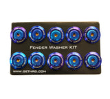 NRG Fender Washer Kit (TI Series) M6 Bolts For Plastic (TI Burn Washer/TI Burn Screw) - Set of 10 FW-200TT