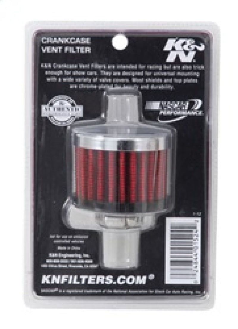 K&N Clamp On Rubber Base Crankcase Vent Filter 0.5in Flange ID 2in OD 1.5in Height 62-1330