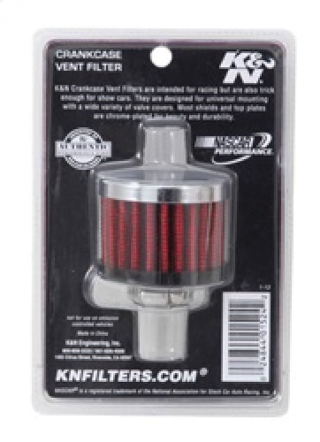 K&N Clamp On Rubber Base Crankcase Vent Filter 0.5in Flange ID 2in OD 1.5in Height 62-1330