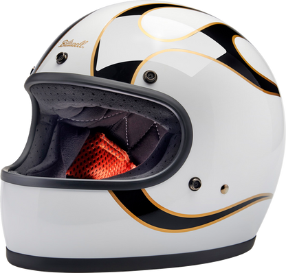 Casco BILTWELL Gringo - Llamas - Blanco/Negro - XS 1002-561-501 