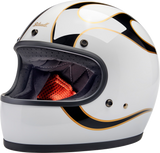 BILTWELL Gringo Helmet - Flames - White/Black - XL 1002-561-505