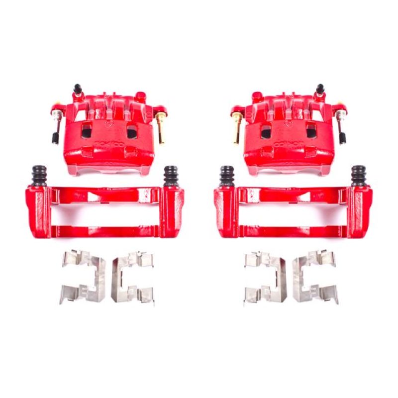 Power Stop 16-17 Subaru Crosstrek Front Red Calipers w/Brackets - Pair S2682A