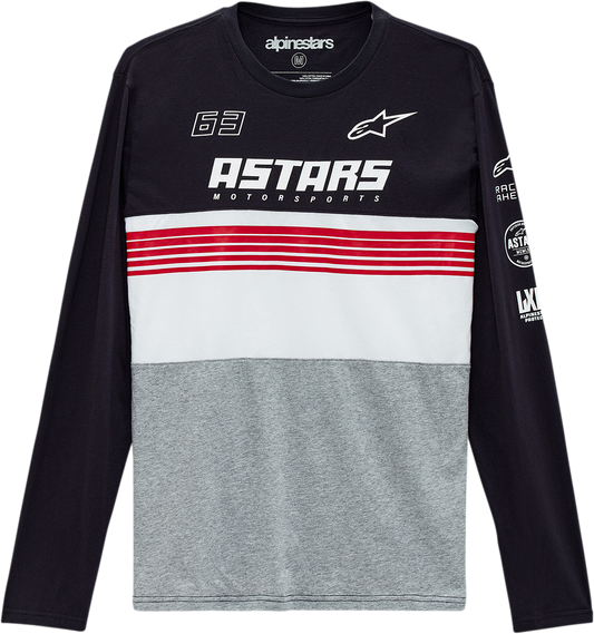 ALPINESTARS Turbo Long-Sleeve T-Shirt - Black/Heather Gray - 2XL 12137111110282X