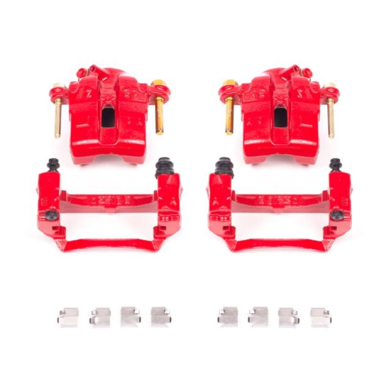 Power Stop 94-97 Mazda Miata Front Red Calipers w/Brackets - Pair S1704