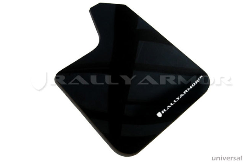 Rally Armor Universal Fit (No Hardware) Black UR Mud Flap w/ White Logo MF12-UR-BLK/WH