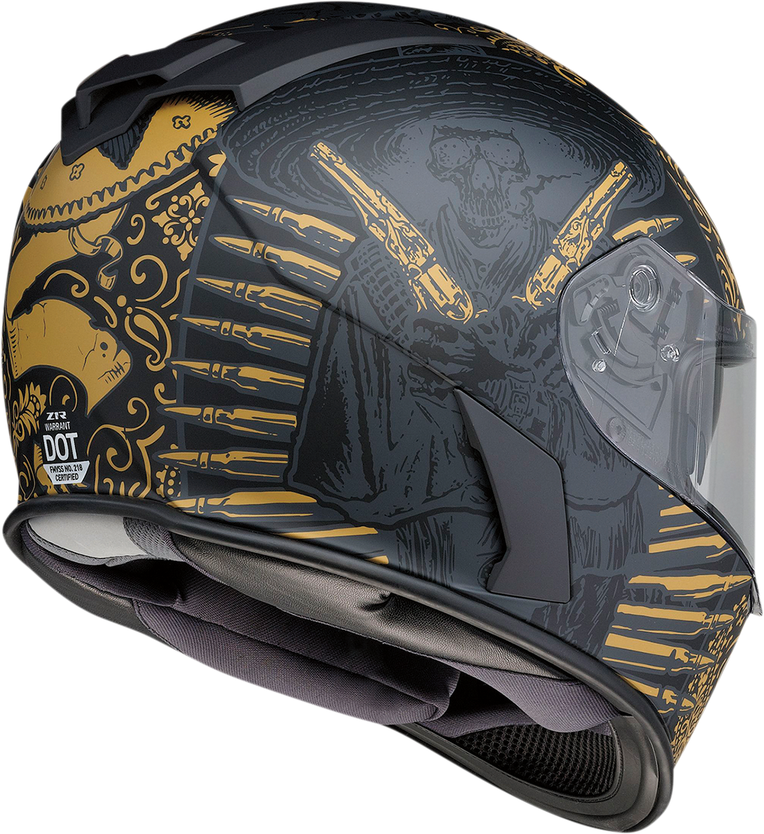 Z1R Warrant Helmet - Sombrero - Black/Gold - XL 0101-14174