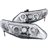 ANZO 2006-2011 Honda Civic Projector Headlights w/ Halo Chrome (CCFL) 121061