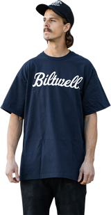 BILTWELL Script T-Shirt - Navy - Small 8101-052-002