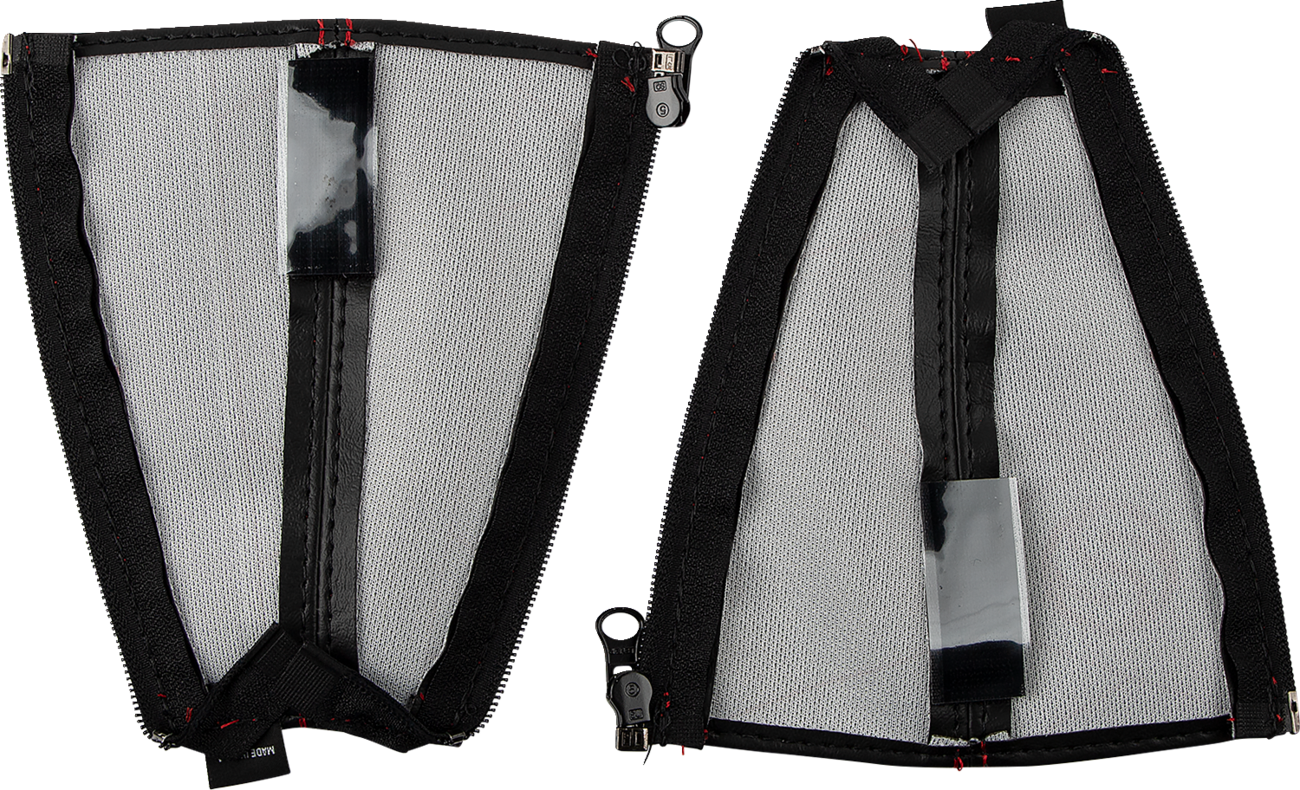 SHOW CHROME Seat Belt Covers - Black w/ Red Stitching H44-5RED