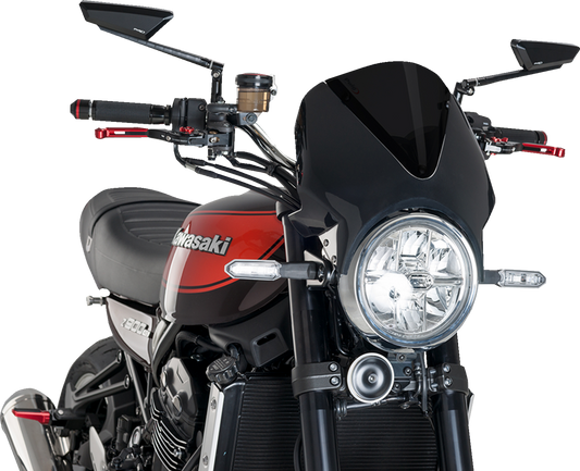 PUIG HI-TECH PARTS Windscreen - Black/Dark Smoke - Z900RS 024NF