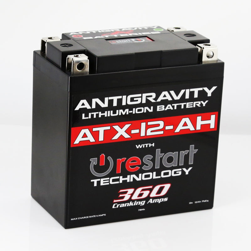 Antigravity YTX12B-BS Lithium Battery w/Re-Start AG-ATX12-AH-RS