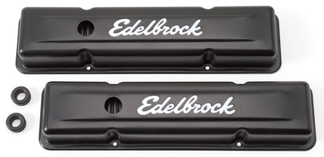 Edelbrock Valve Cover Signature Series Chevrolet 1959-1986 262-400 CI V8 Low Black 4443
