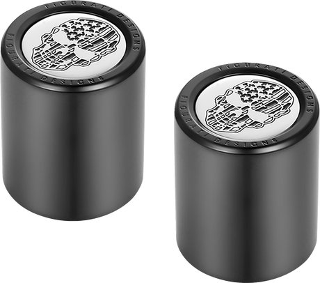 FIGURATI DESIGNS Docking Hardware Covers - American Flag Skull - Short - Contrast Cut - Black FD27-DC-2530-BK