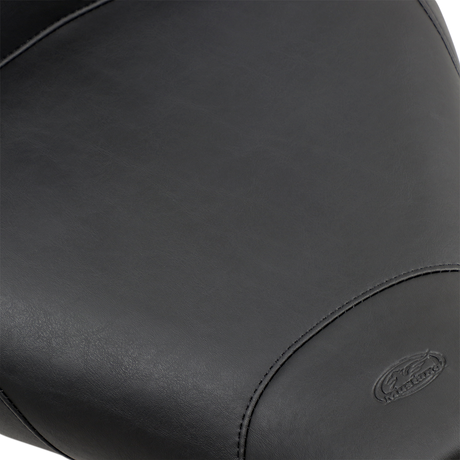 MUSTANG Wide Solo Seat - With Backrest - Vintage - Black - Smooth - Road King '97-'07 79100