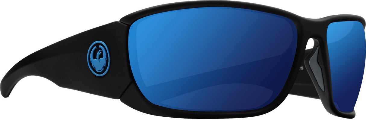 DRAGON Tow In Sunglasses Matte Black H2o W/Blue Ion Polar Lens 351626615007