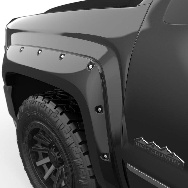 EGR 14+ Chev Silverado 6-8ft Bed Bolt-On Look Color Match Fender Flares - Set - Black 791574-GBA