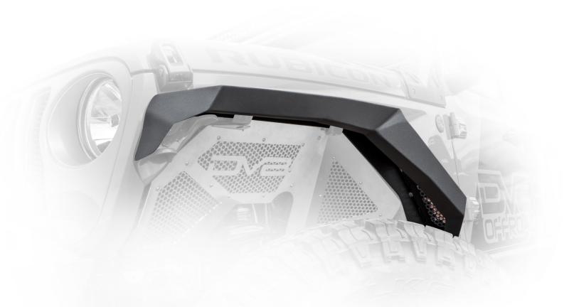 DV8 Offroad 2018+ Jeep Wrangler JL Armor Fenders w/ LED Turn Signal Lights FDJL-01