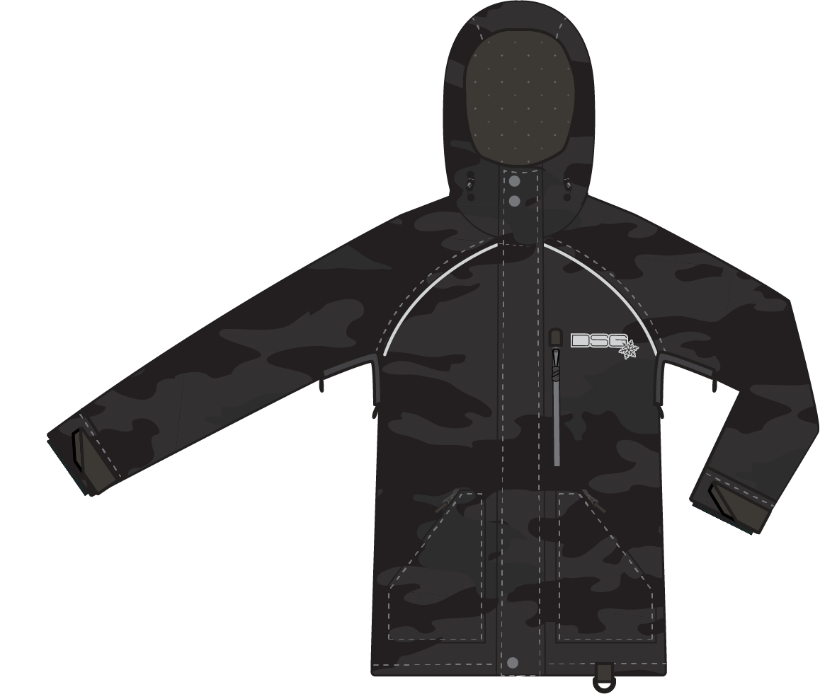 DSG Craze 5.0 Jacket Charcoal Camo Lg 45364