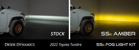 Diode Dynamics 2022 Toyota Tundra SS6 LED Fog Light Kit - Amber Wide DD7419