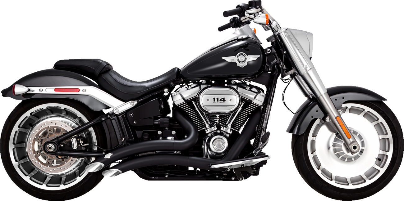 VANCE & HINES Big Radius Exhaust System - Black Softail Fat Boy 2018-2023 46375