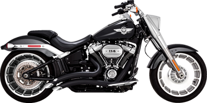 VANCE & HINES Big Radius Exhaust System - Black Softail Fat Boy 2018-2023 46375