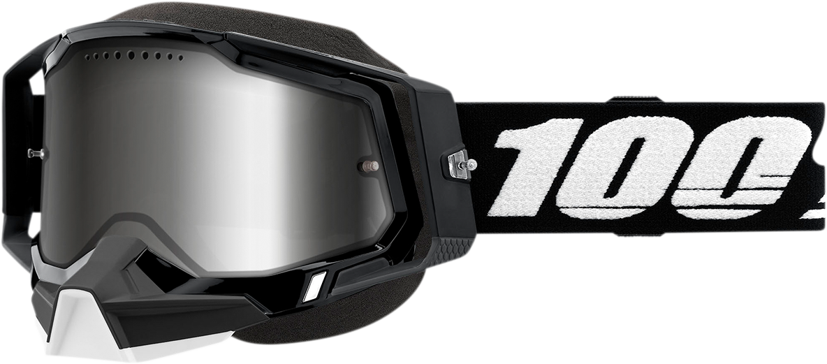 100% Racecraft 2 Snow Goggles - Black - Silver Mirror 50012-00001