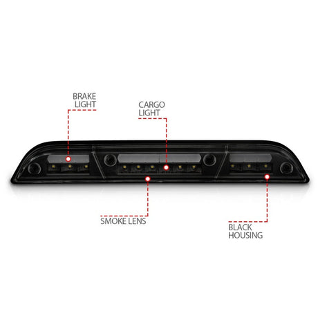ANZO 15-20 Ford F-150 - F-450 LED Third Brake Light - Black Housing/Smoke Lens 531112
