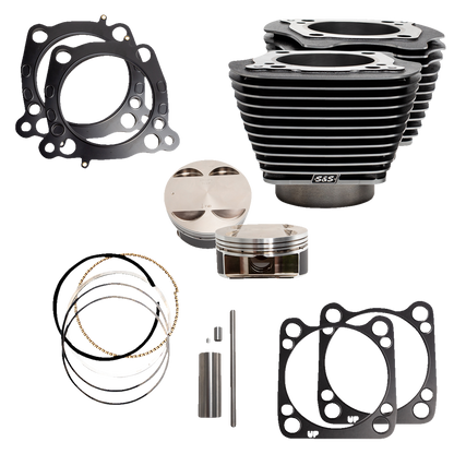 S&S CYCLE 128" Big Bore Cylinder Kit - M8 - Black Granite  910-0733