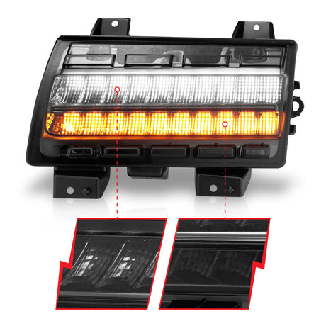 ANZO Wrangler 18-21/Gladiator 20+ LED Side Marker Lights Smoke w Sequential Signal 511088