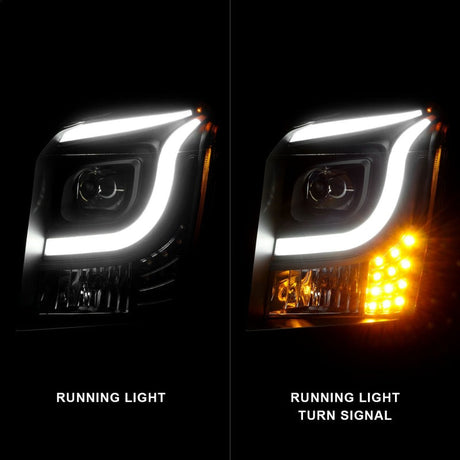 Anzo 15-17 GMC Yukon/Yukon XL Projector Headlights Black Housing/Clear Lens (w/ Light Bars) 111535